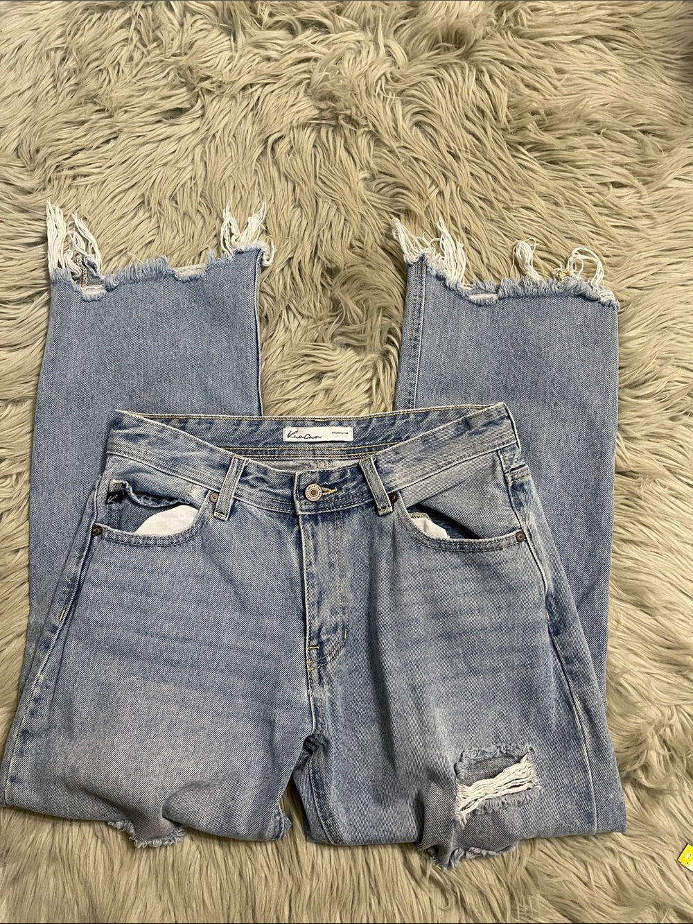 KanCan Light Wash High-Rise Straight Leg Jeans